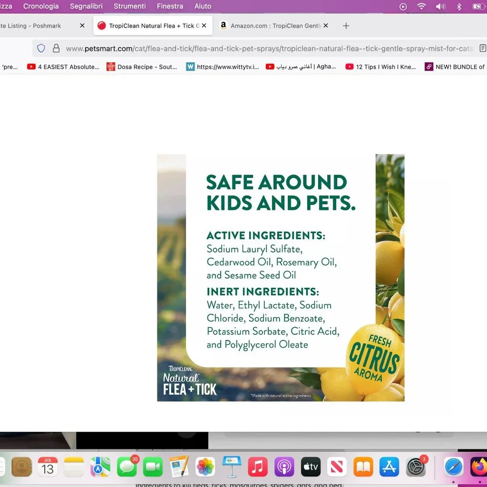 NEW!TropiClean Natural Flea + Tick Gentle Spray Mist for Cats